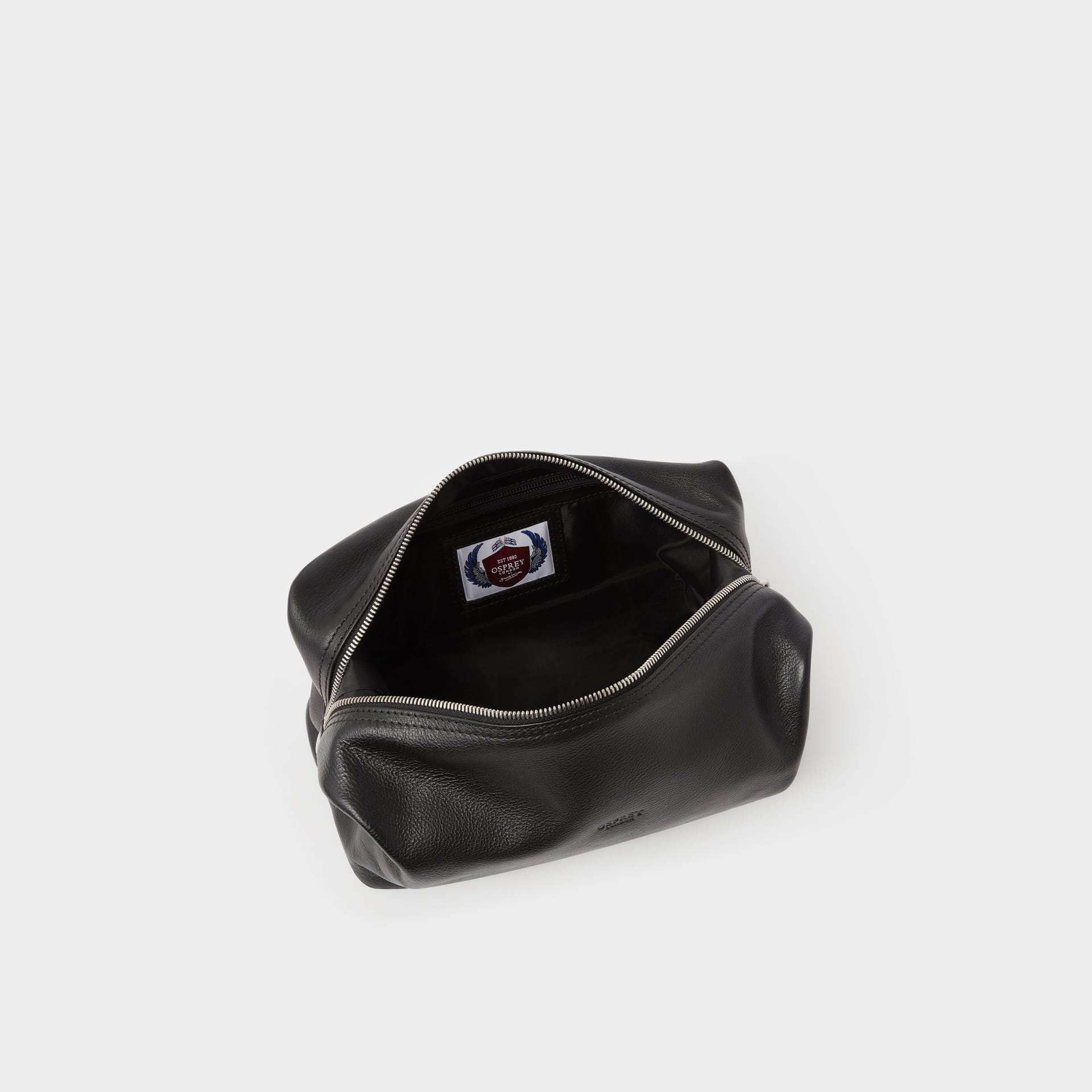 OSPREY LONDON OSPREY LONDON Men's The Toby Leather Washbag in Black - 4