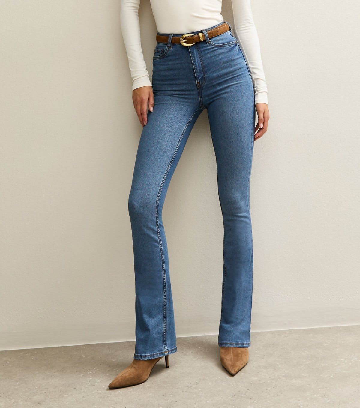 New Look Women's Tall Blue Waist Enhance Quinn Bootcut Jeans New Look - 4