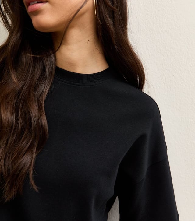 New Look Women's Premium Black Heavyweight Cotton Side Split T-Shirt New Look - 3