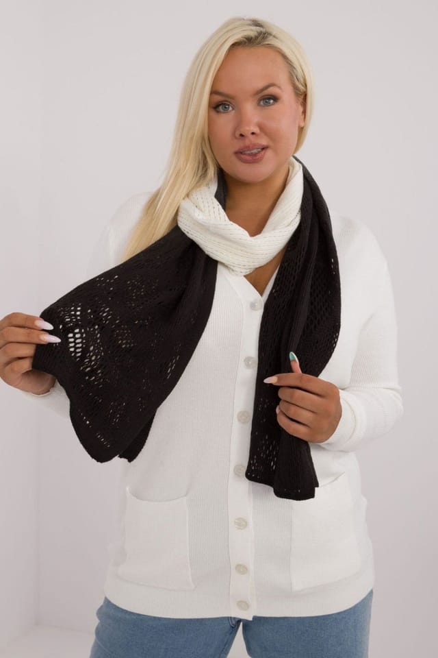 Love Lace Love Lace Women's Long Openwork Cotton Wool Scarf for Autumn Winter Elegant in Beige - 2
