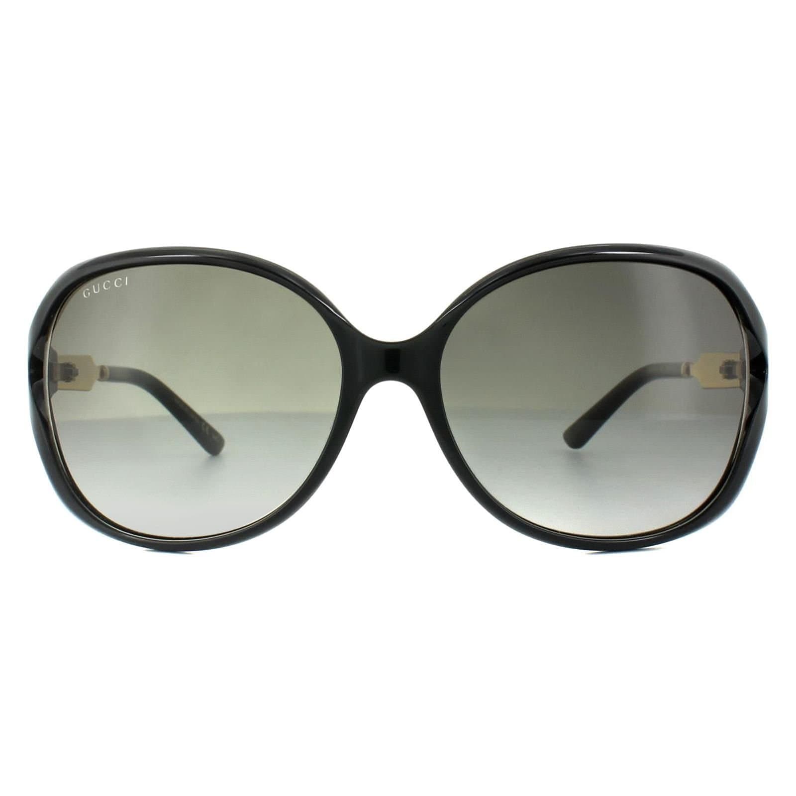 Gucci Gucci Women's Fashion Black Gold Grey Gradient Sunglasses