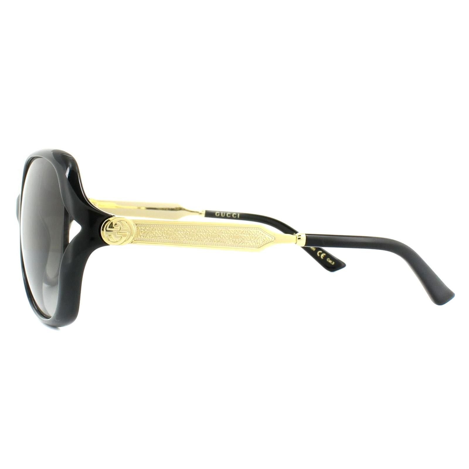 Gucci Gucci Women's Fashion Black Gold Grey Gradient Sunglasses - 3