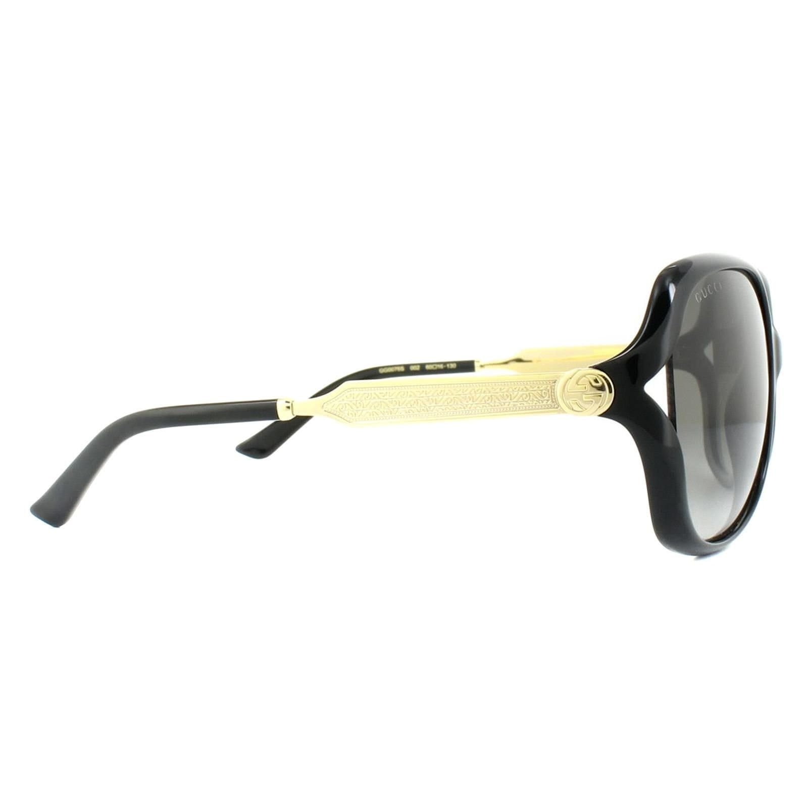Gucci Gucci Women's Fashion Black Gold Grey Gradient Sunglasses - 4