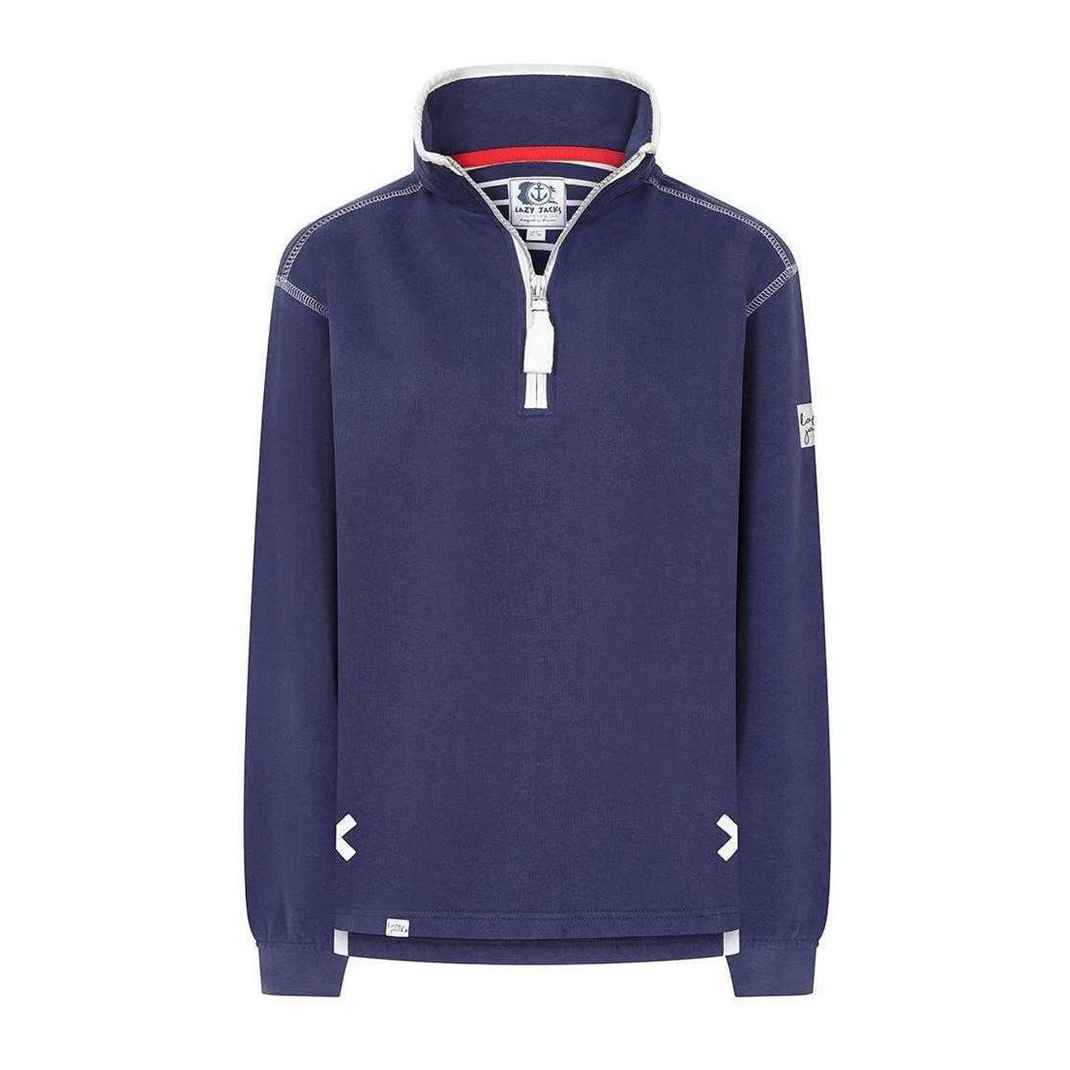 Lazy Jacks Lazy Jacks Women's Quarter Zip Sweatshirt in Dark Blue