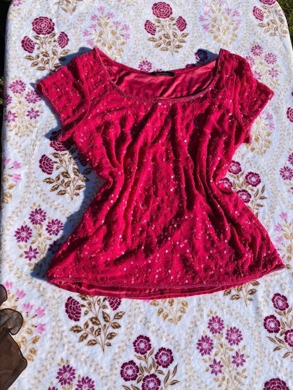 Changes By Together vintage 90s / y2k blouse | mesh, lined & beaded / sequins | Fairycore, whimsical, aftershock vibes