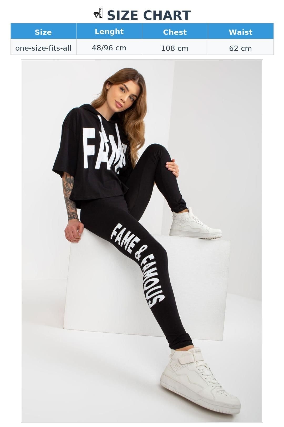 Love Lace Love Lace Women's Hooded Sweatshirt & Leggings Set with Print in Black - 4