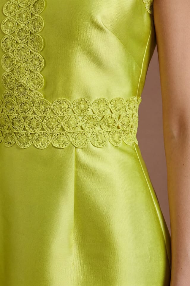 Coast Coast Women's Twill Lace Dress in Chartreuse - 3
