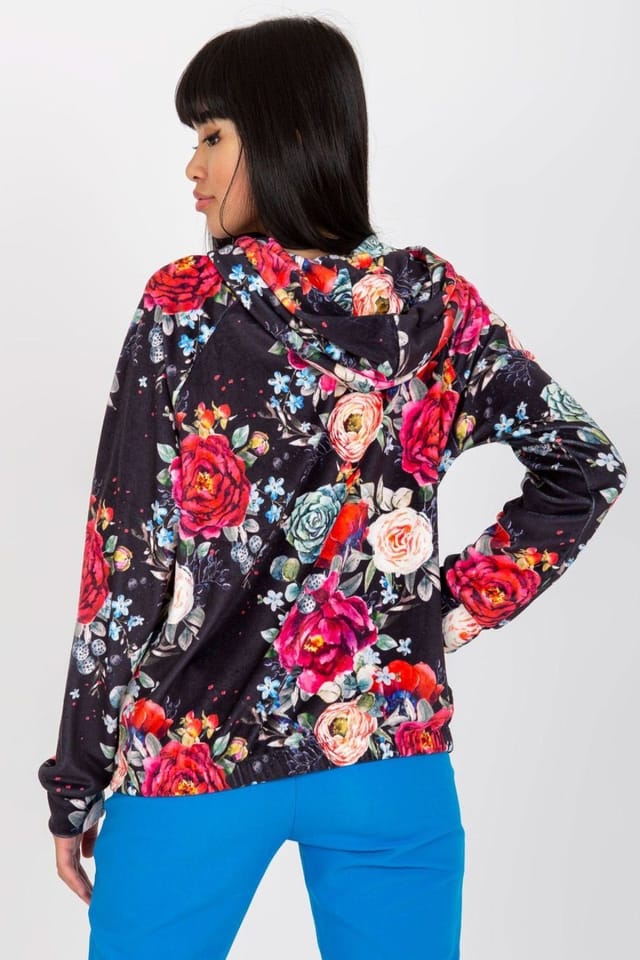Love Lace Love Lace Women's Paris Rue Zippered Hooded Sweatshirt in Black - 3