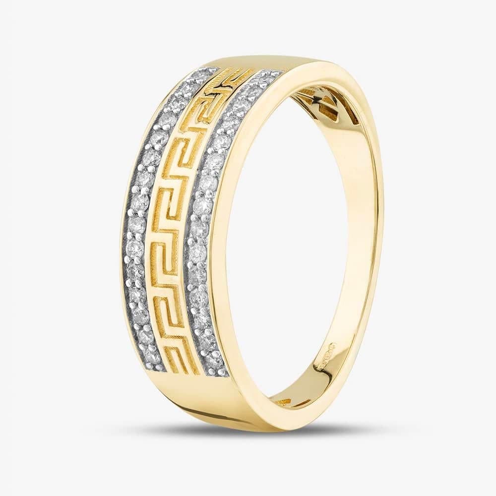 T.H.Baker T.H.Baker Women's 9ct Yellow Gold 0.33ct Brilliant Cut Diamond Patterned Ring THR33973-33 (YG)