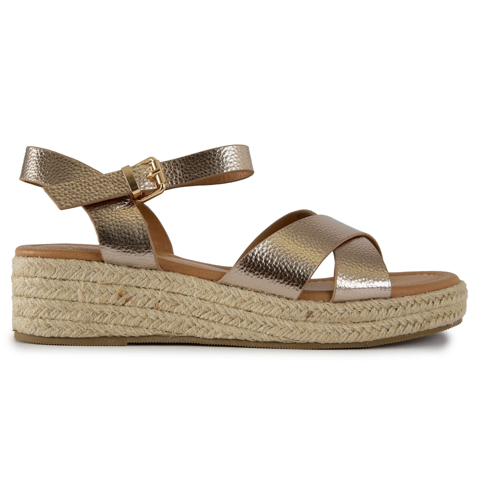 V.GAN V.GAN Women's Pekoe Espadrille Wedge Sandals in Metallics