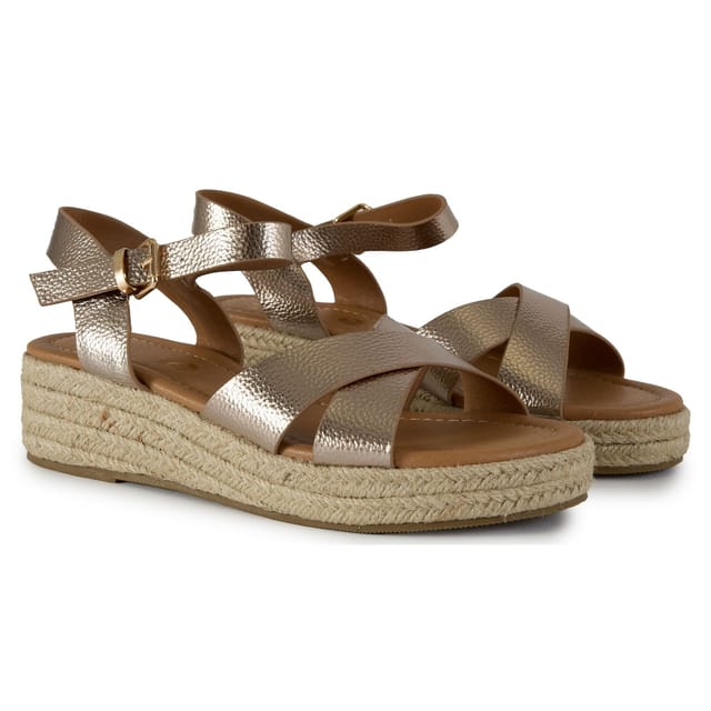 V.GAN V.GAN Women's Pekoe Espadrille Wedge Sandals in Metallics - 2