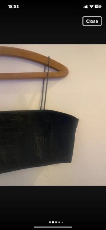 Boohoo Boohoo Black Leather Zip Back Cropped Cami Vest Crop Top sz 14 Great Condition