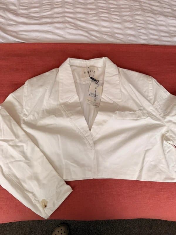 Kaiia Kaiia White Cropped Blazer Co-Ord Jacket Size 16