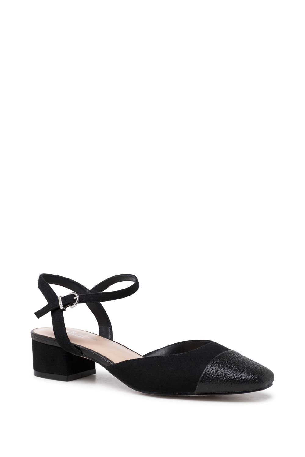 Paradox London Paradox London Women's 'Katya' Low Heel Open Court Shoes in Black - 2