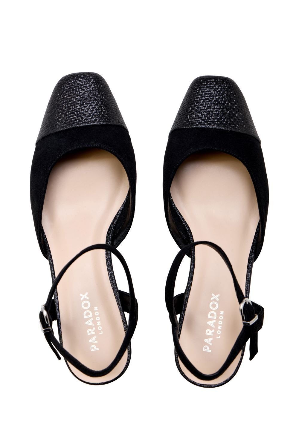 Paradox London Paradox London Women's 'Katya' Low Heel Open Court Shoes in Black - 3