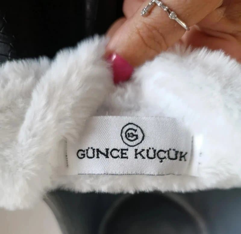 gunce kucuk Black Croc Faux Leather Faux Fur Long Coat Mob Wife Y2K Glam Festival