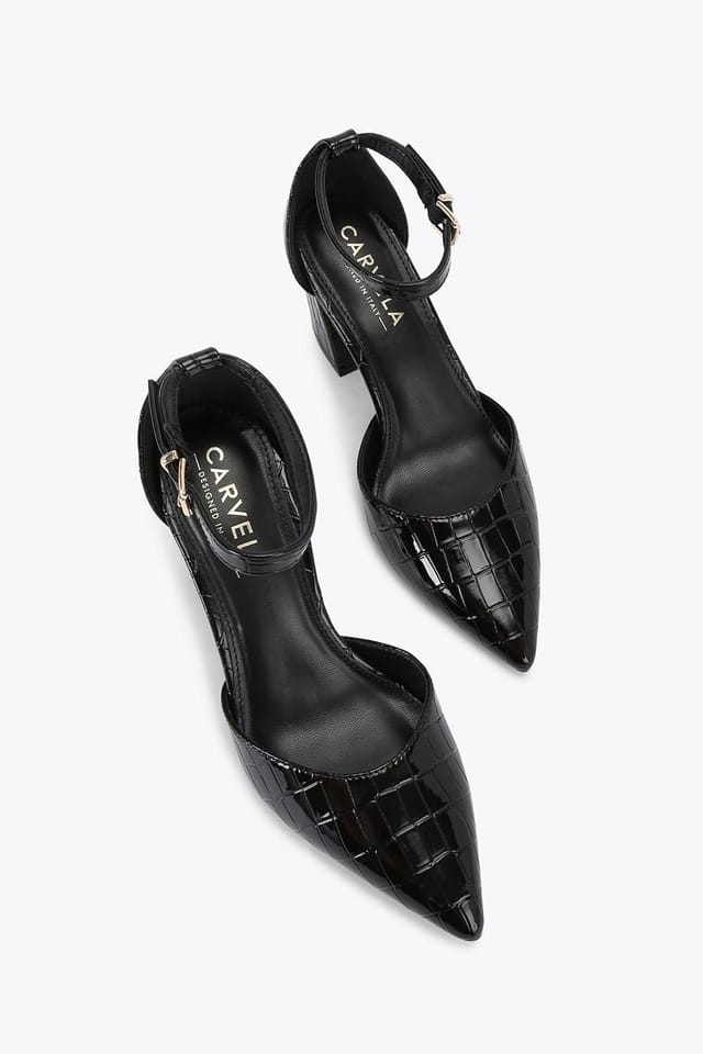 Carvela Carvela Women's 'Refined Court' Croc Print Heels in Black - 2