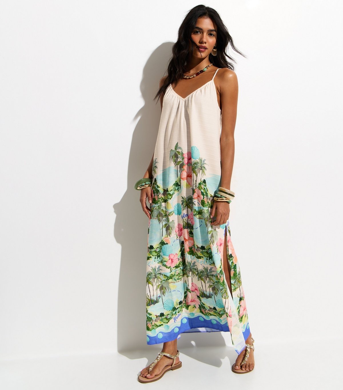New Look Women's White Tropical Beach Maxi Dress New Look - 3