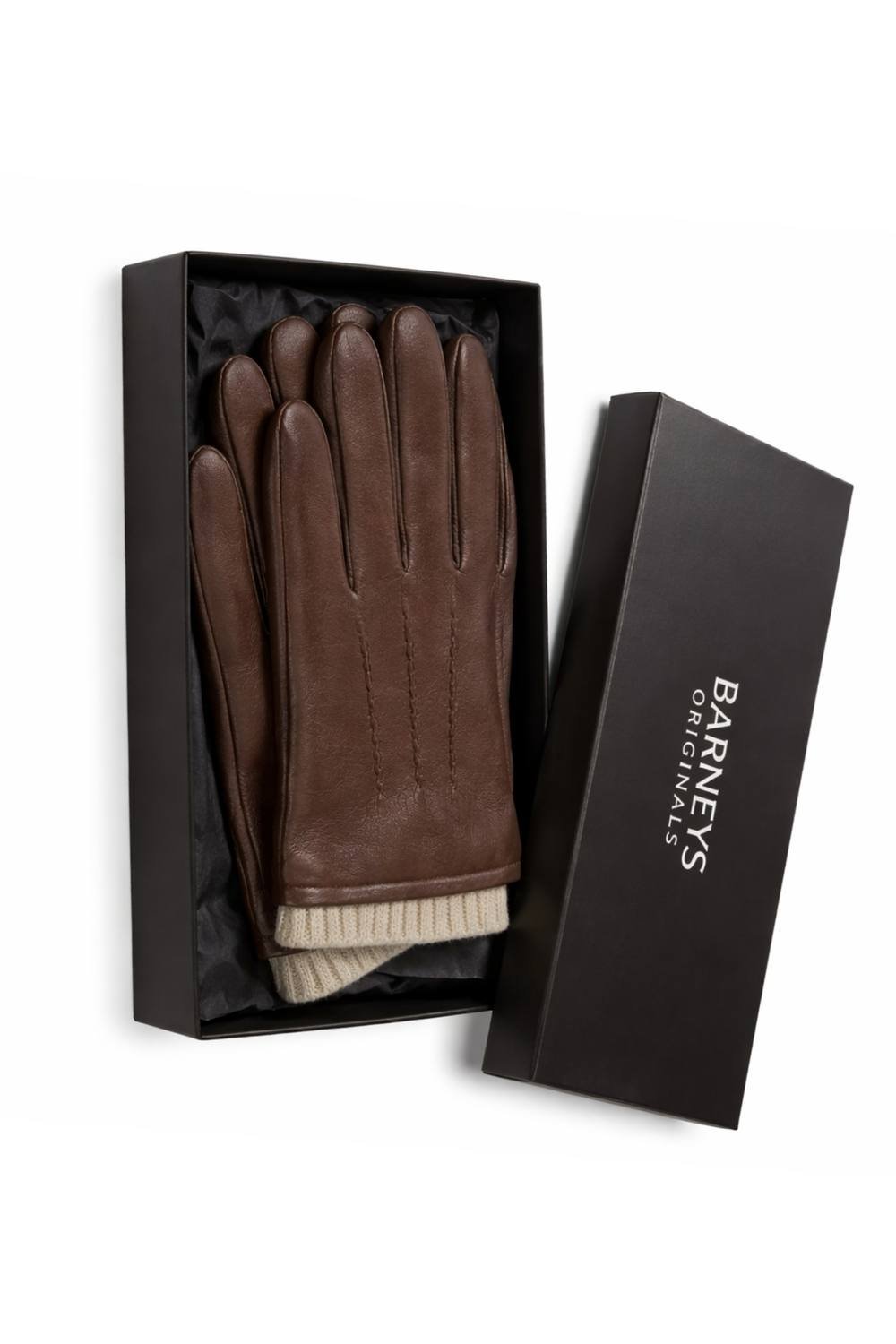 Barneys Originals Barneys Originals Men's Gift Boxed Real leather Gloves in Brown - 2