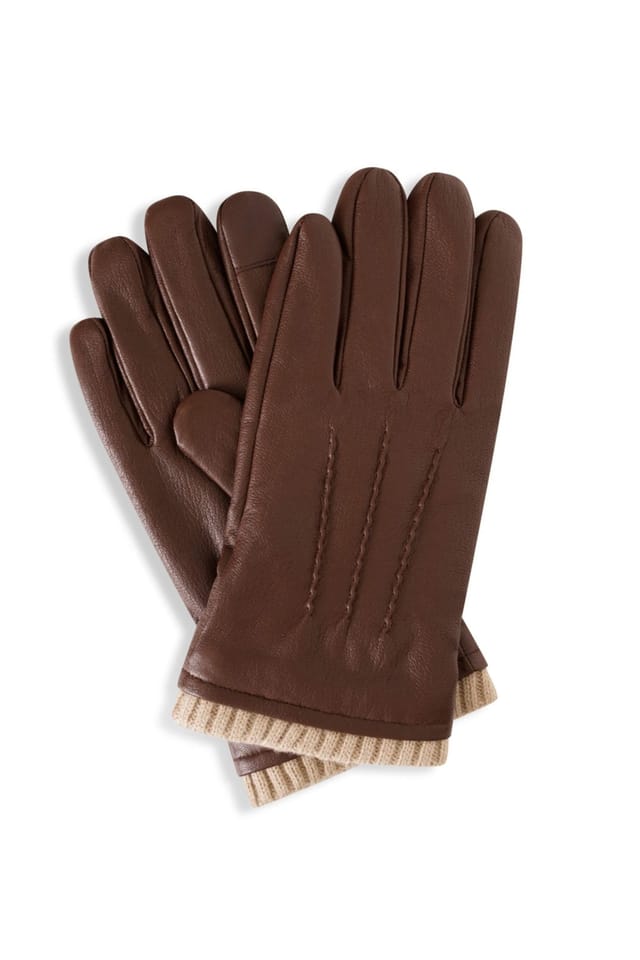 Barneys Originals Barneys Originals Men's Gift Boxed Real leather Gloves in Brown - 3