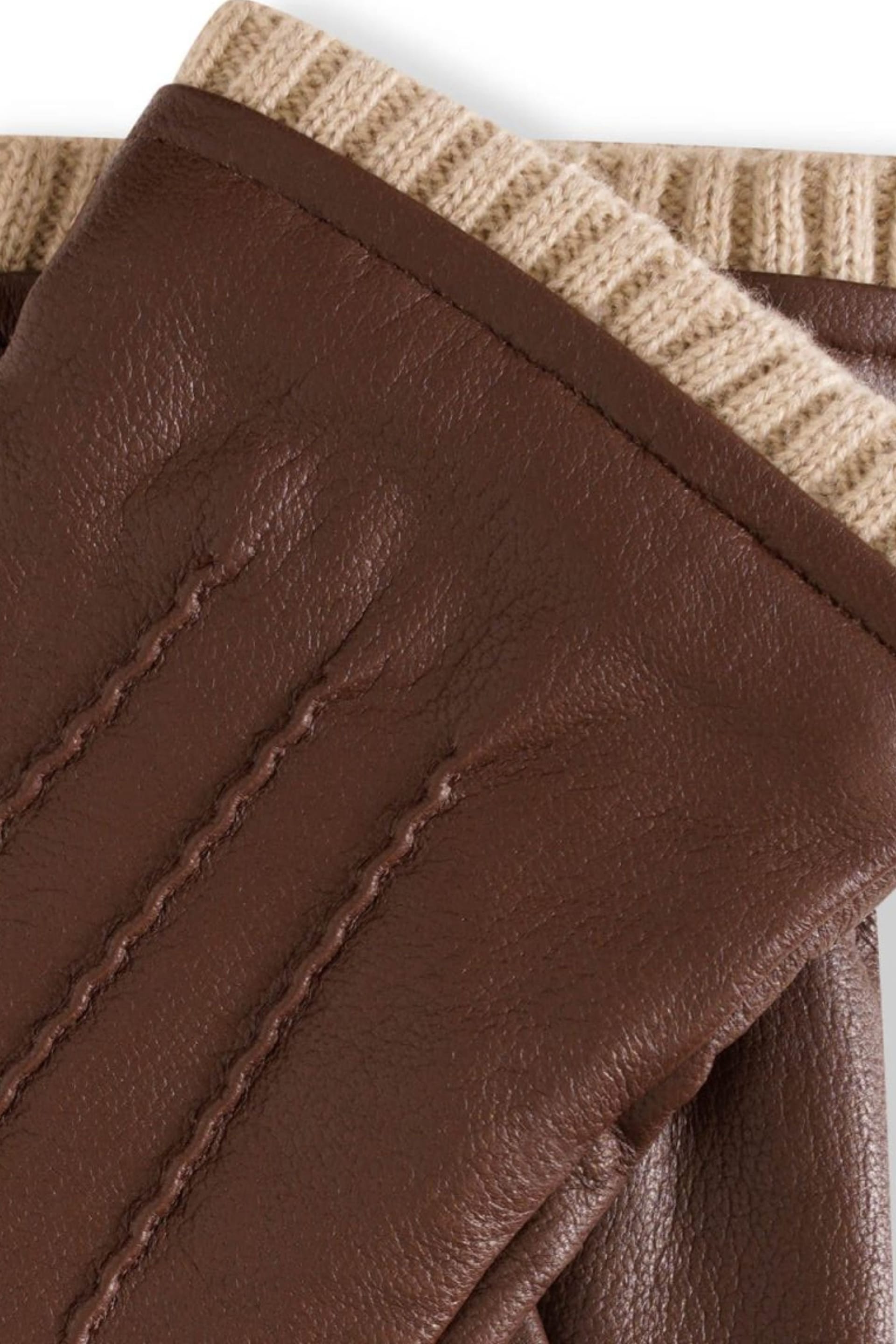 Barneys Originals Barneys Originals Men's Gift Boxed Real leather Gloves in Brown - 4