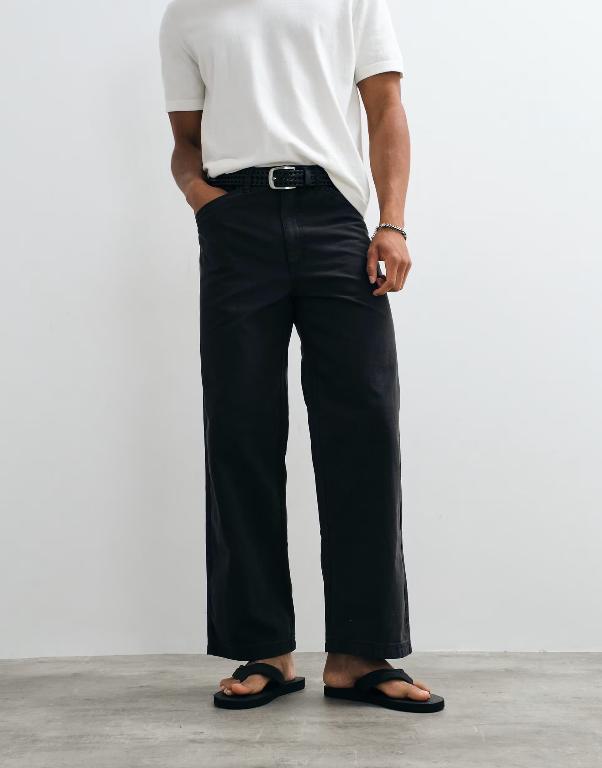 ASOS ARKET relaxed fit trousers in black