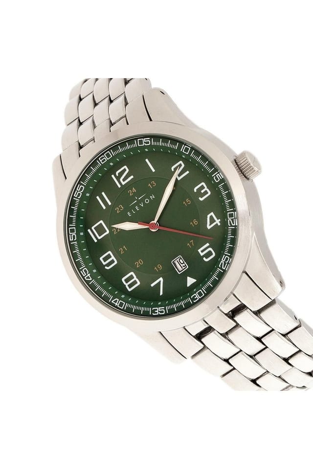 Elevon Elevon Men's Garrison Bracelet Watch with Date in Green - 3