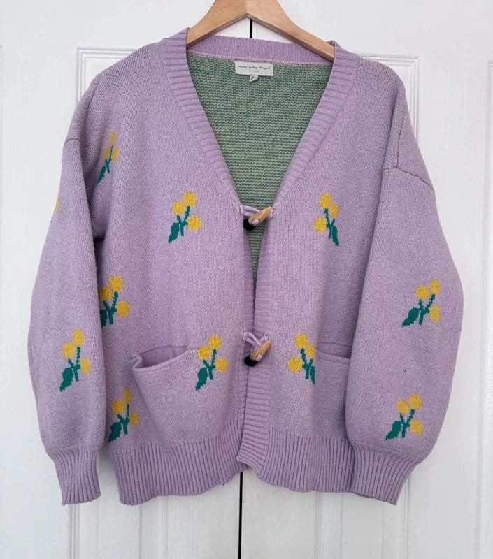 Never Fully Dressed Never Fully Dresses Summer Cardigan - Esi Knit - Lilac & Yello Fruits - S - Viscose - 1