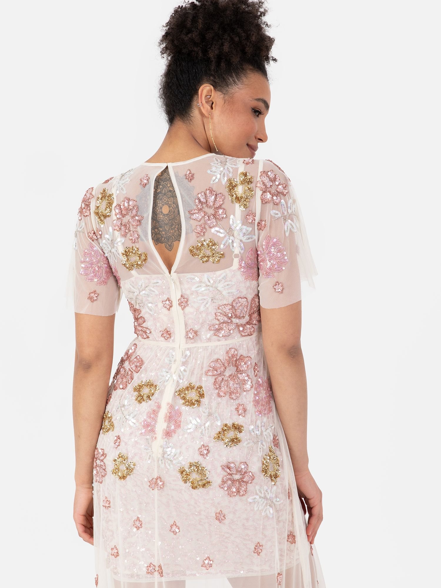 Maya Deluxe Maya Deluxe Women's Embellished Maxi Dress in Nude - 4