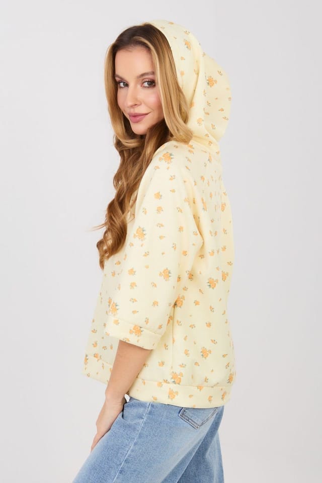 Love Lace Love Lace Women's Floral Print 3/4 Sleeve Sweatshirt Style in Yellow - 2