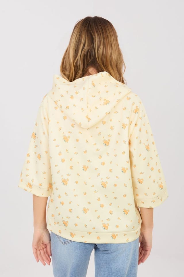 Love Lace Love Lace Women's Floral Print 3/4 Sleeve Sweatshirt Style in Yellow - 3