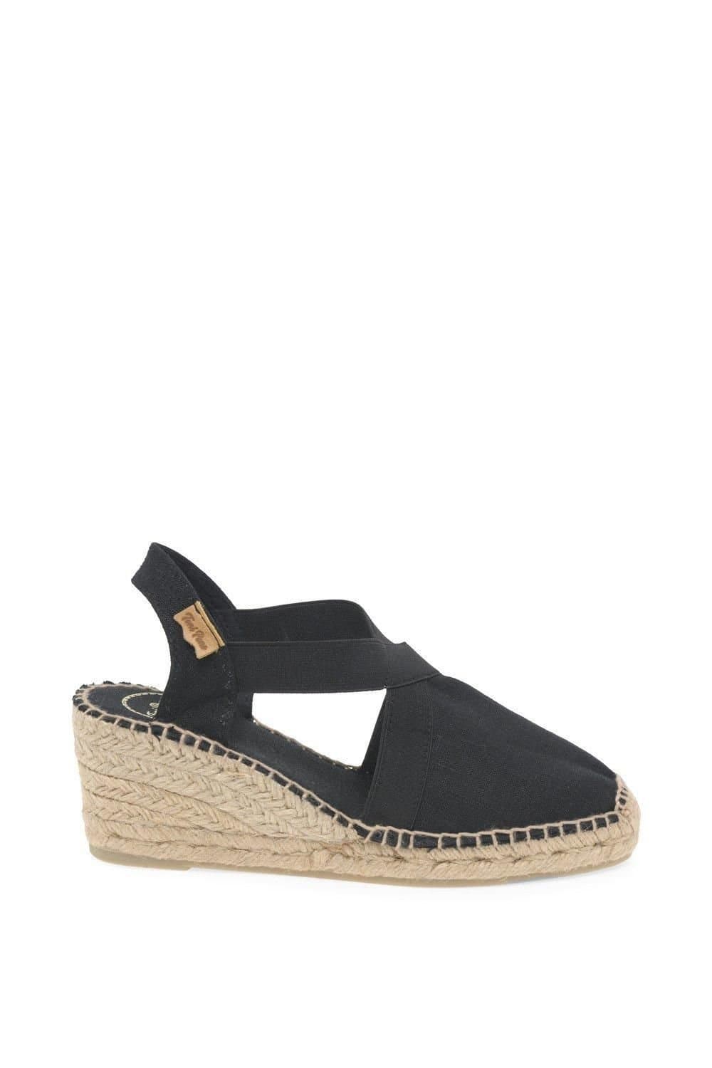 Toni Pons Toni Pons Black Suede Wedge Heeled Espadrilles