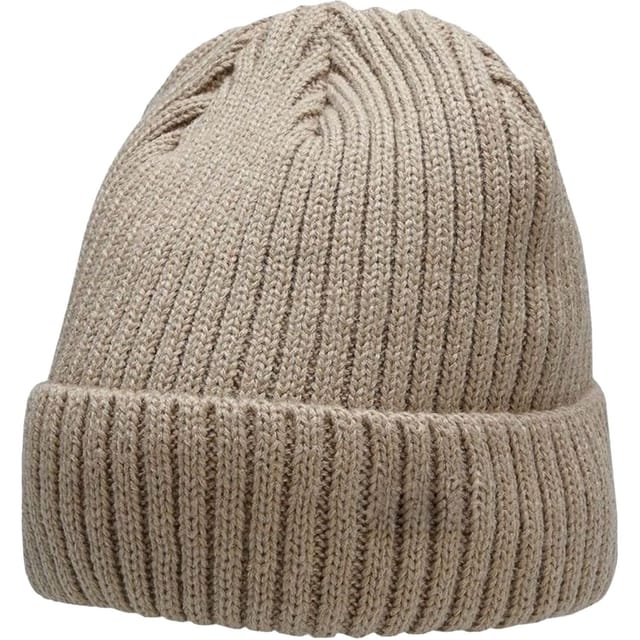 4F 4F Men's H4Z22 Logo Turned Up Cuff Beanie in Brown - 2