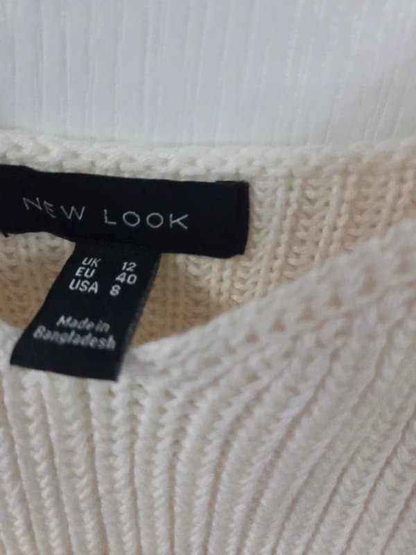 New Look Newlook cream knitted crotchet cami top
