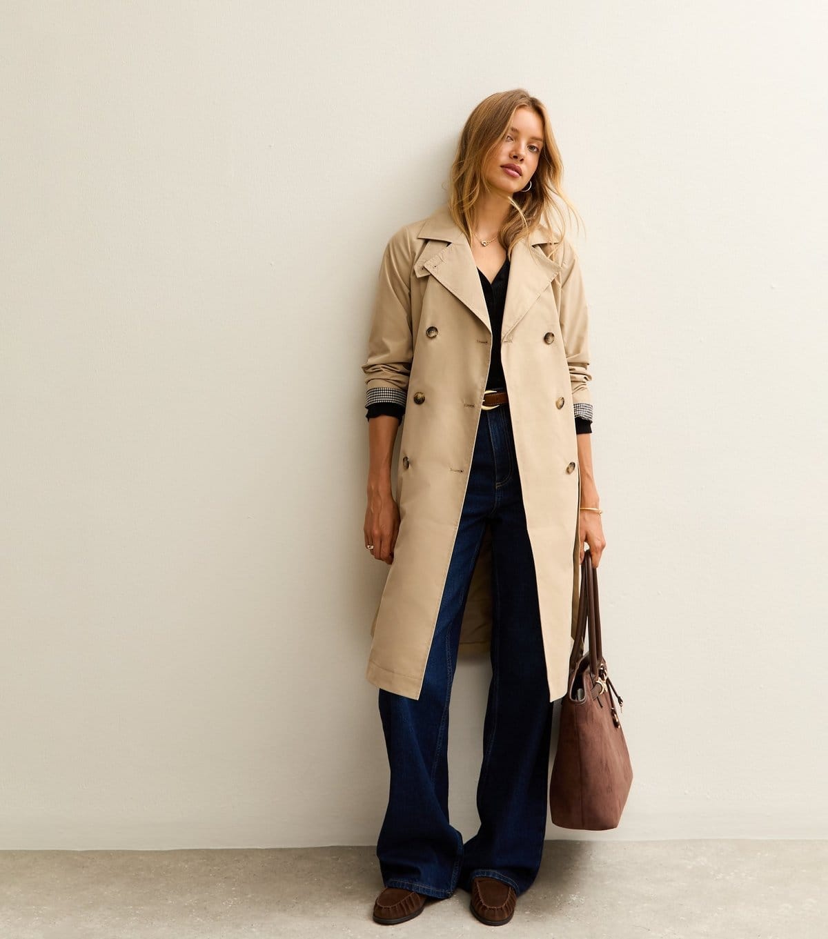New Look Women's Stone Double Breasted Trench Coat New Look - 4