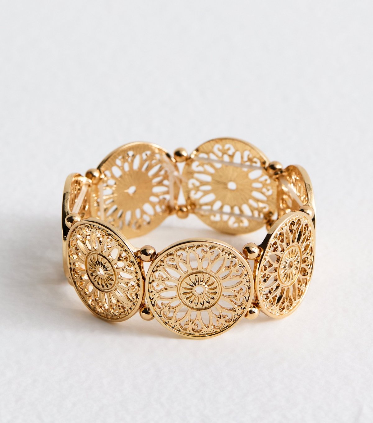 New Look Gold Tone Circle Stretch Bracelet New Look - 3