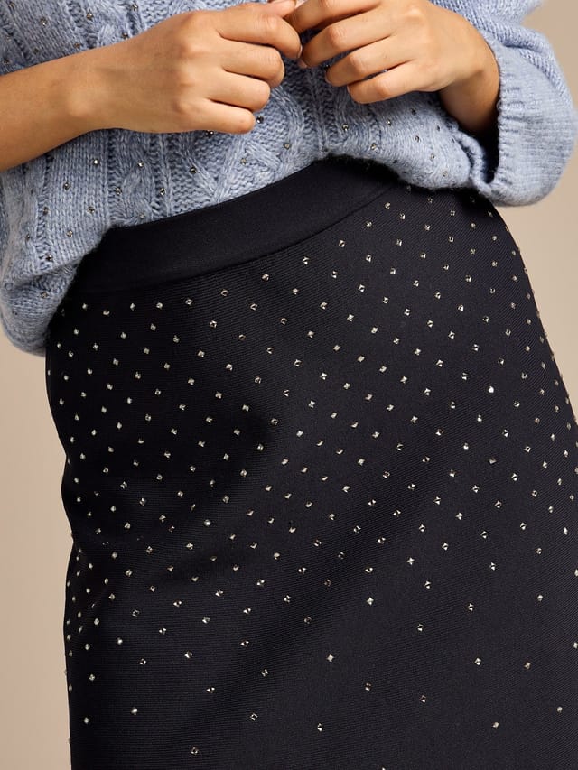 GWD by GEORGE W. DAVIES GWD by GEORGE W. DAVIES Women's GWD Sparkle Iris Knitted Navy Skirt - 2