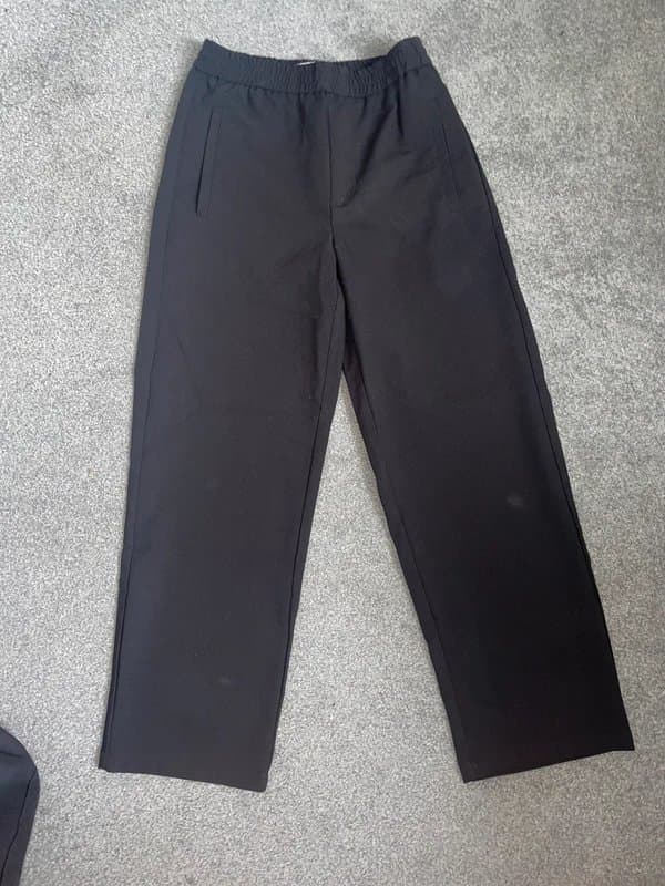 Bershka bershka tailored joggers suit trousers wide leg black jogging bottoms