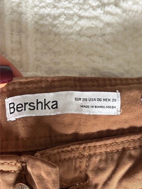 Bershka Camel Brown Cargo Pants