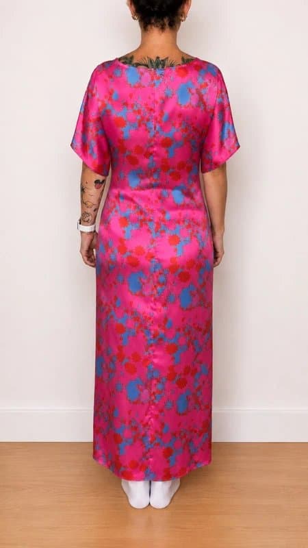 ASOS Design ASOS Curve Pink Satin Floral Maxi Dress | UK 26 | Wedding Guest | Occasion | Barbiecore