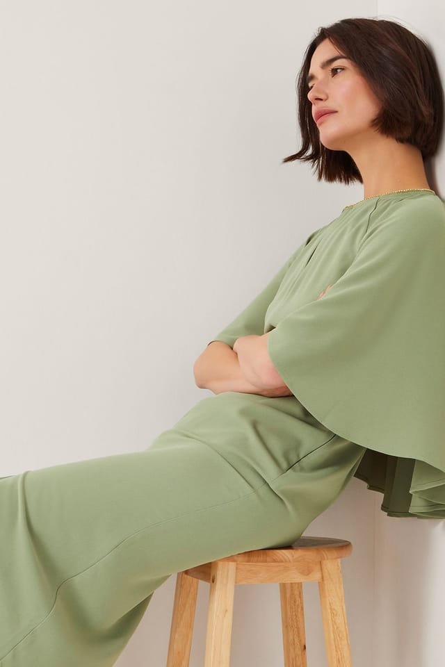 Monsoon Monsoon Women's Cassandra Cape Sleeve Midi Dress Green - 3