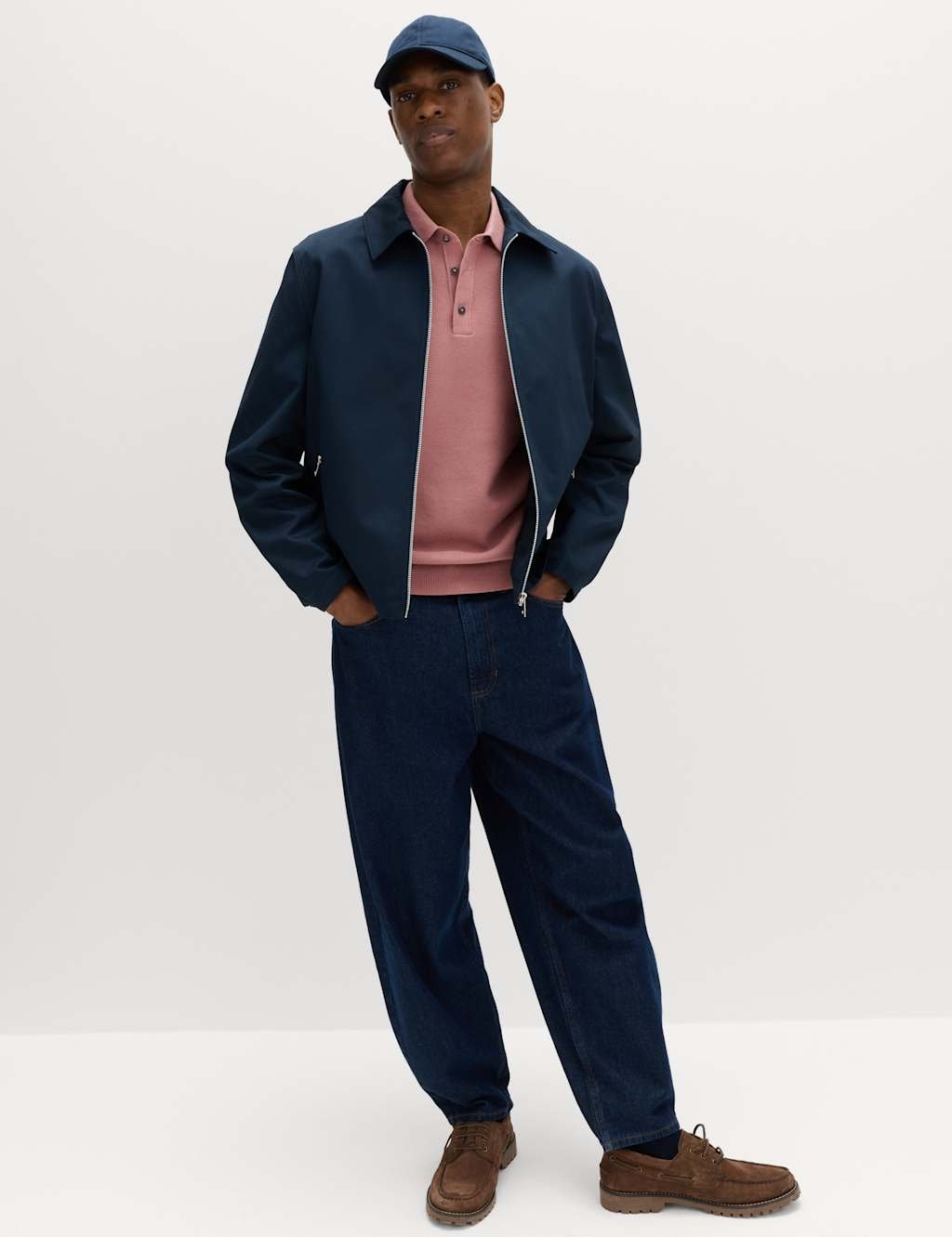 Marks & Spencer M&S Cotton Rich Regular Fit Knitted Polo Shirt Antique Rose - 3