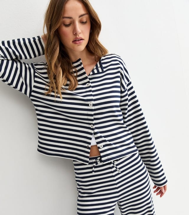 New Look Women's Blue Relaxed Striped Button Through Cardigan New Look - 2