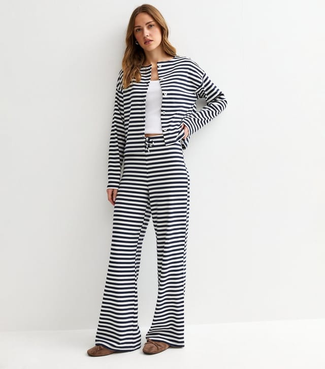 New Look Women's Blue Relaxed Striped Button Through Cardigan New Look - 3