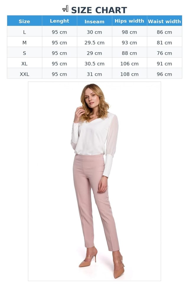 Love Lace Love Lace Women's Straight Cut Trousers with Concealed Zipper in Pink - 3