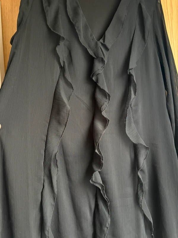 New Look ruffle chiffon long sleeve mini dress