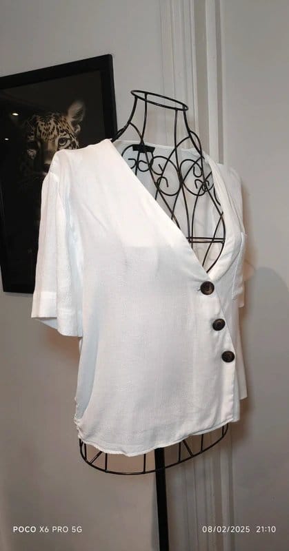 Topshop Off White Boxy Style Blouse