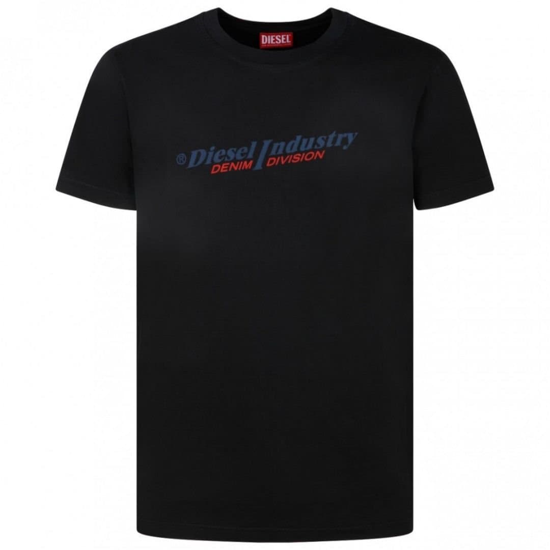 Diesel Diesel Men's Industry Denim Division Logo Black T-Shirt
