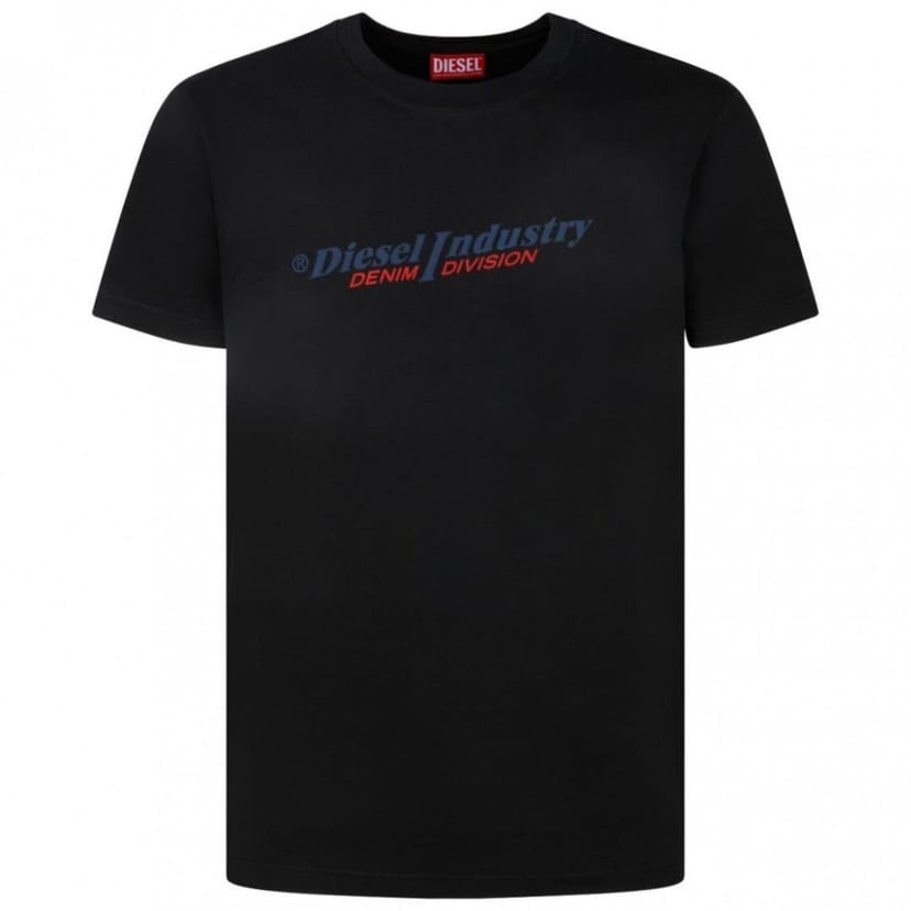 Diesel Diesel Men's Industry Denim Division Logo Black T-Shirt - 1