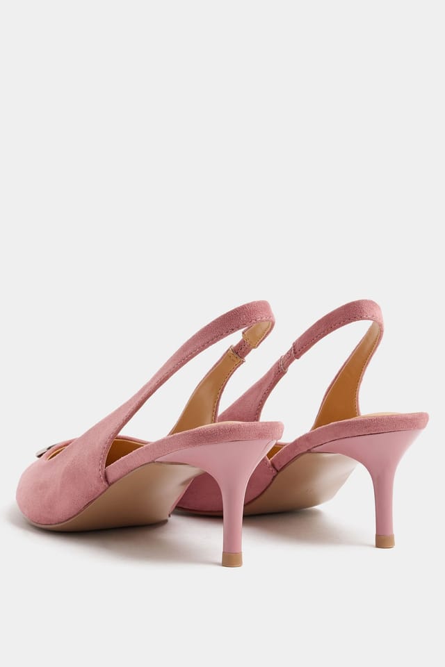 Long Tall Sally Long Tall Sally Women's Hammered Slingback Heels In Standard Fit in Pink - 2
